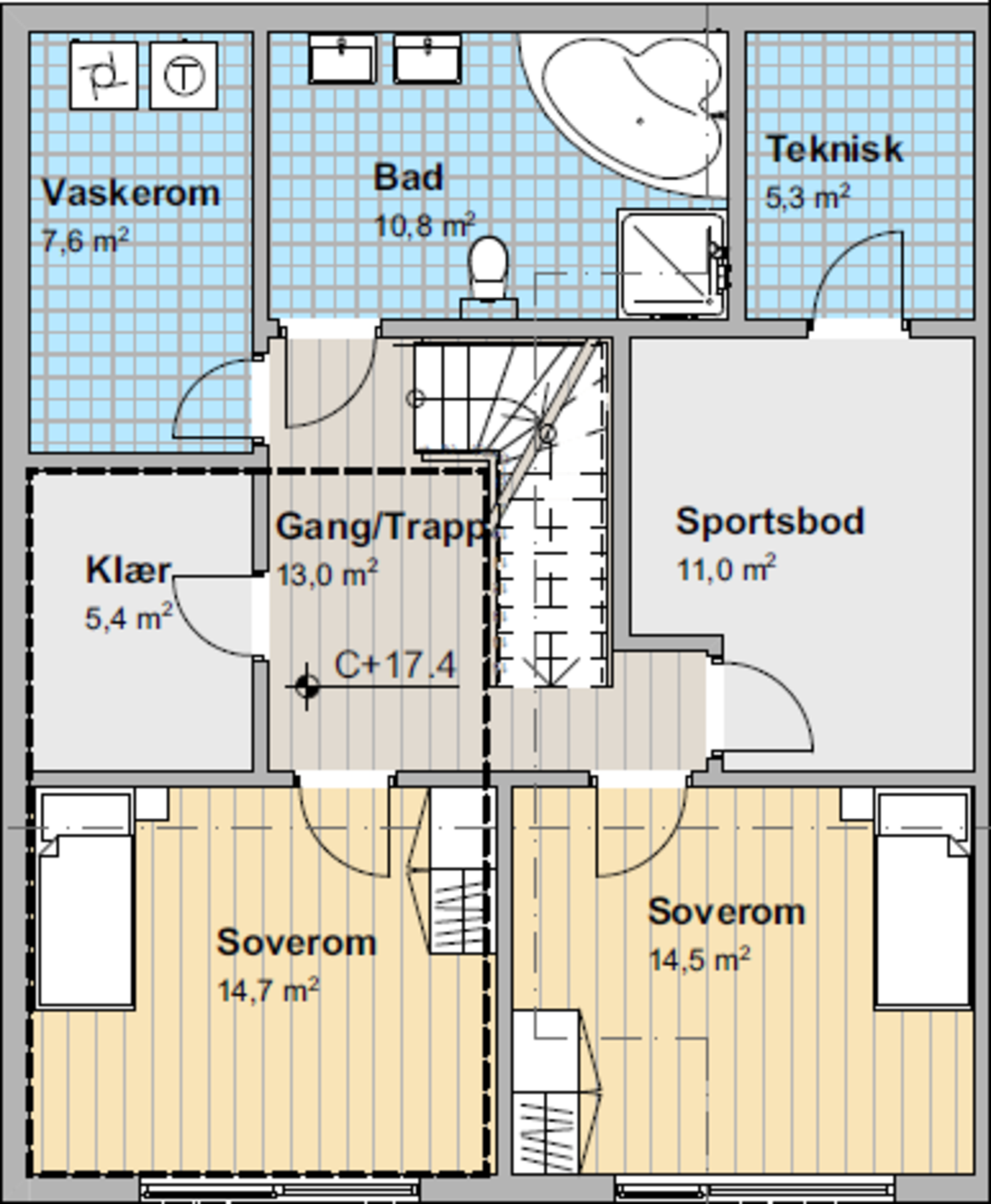 Plantegning underetasje. Galleribilde
