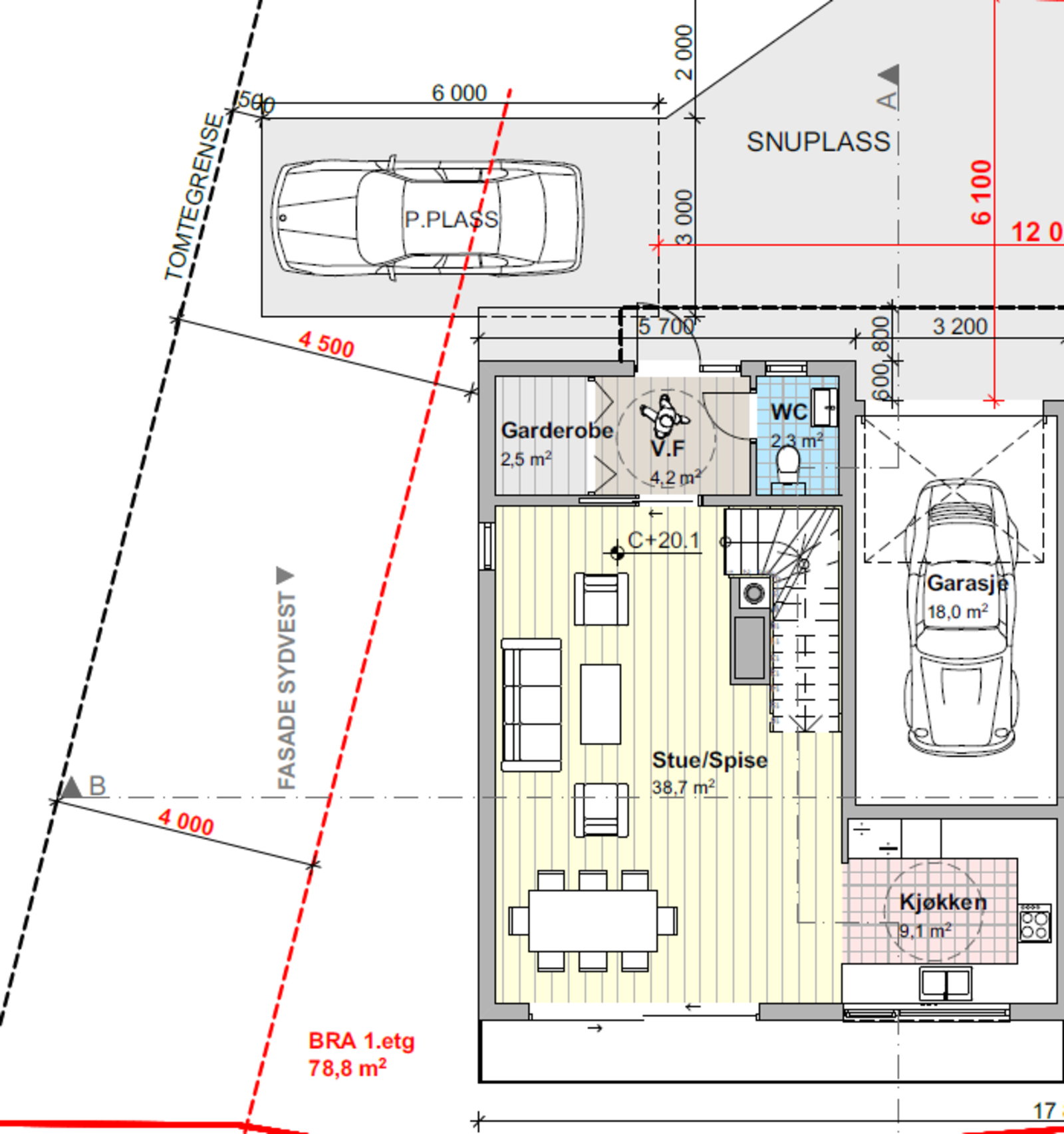 Plantegning 1.etasje. Galleribilde