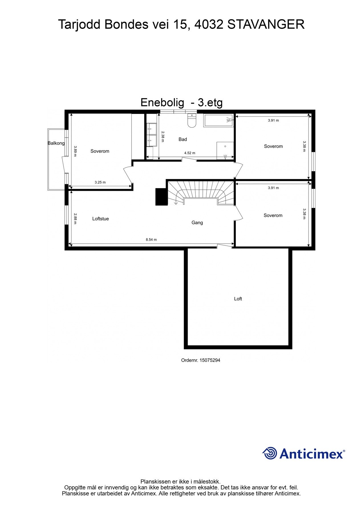 Plantegning - 3. etasje. Galleribilde