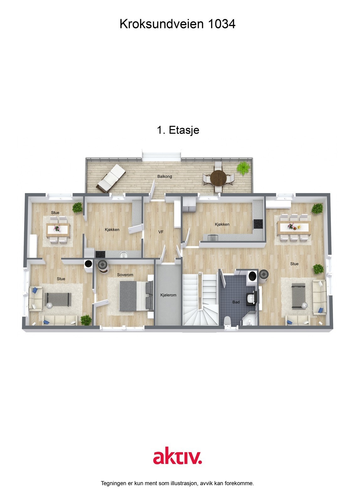 Kroksundveien 1034 - 3D - 1. Etasje - Letterhead Galleribilde