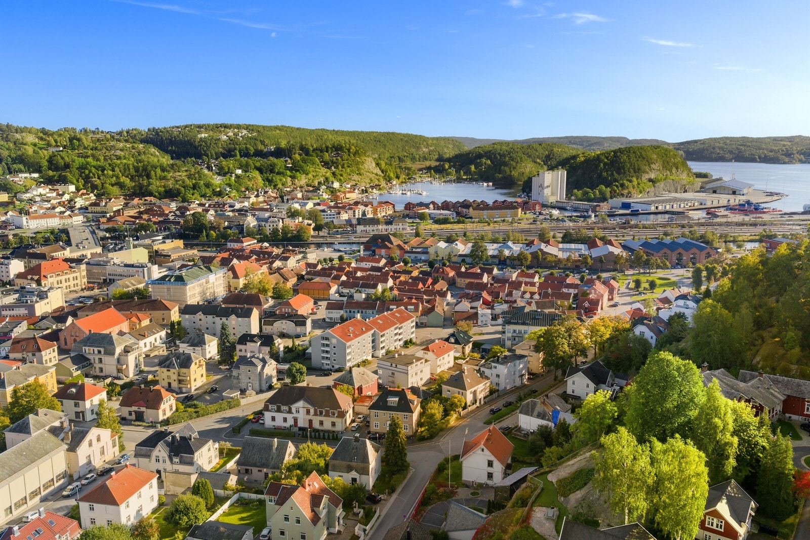 Oversiktsbilde over området og byen Galleribilde