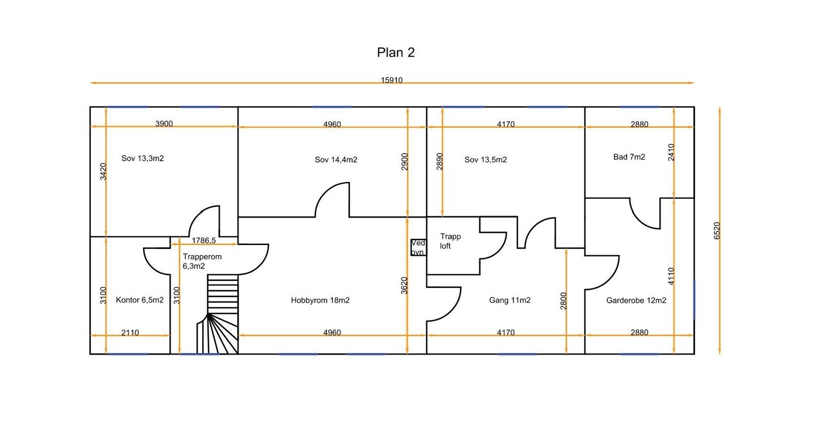 Våningshus 2. etasje Galleribilde