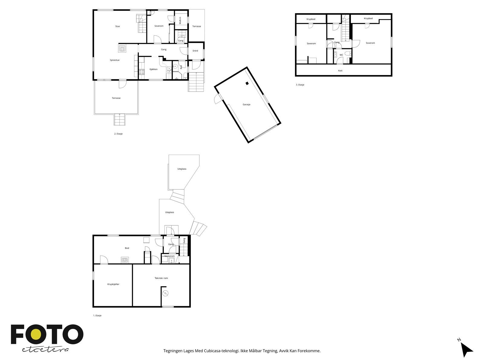 Veiledende planskisse alle etasjer. Ikke målbar Galleribilde