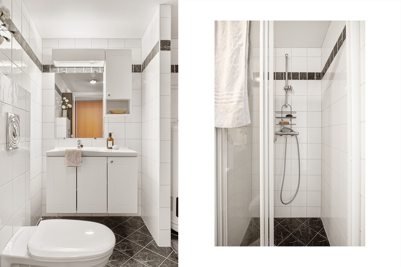 Det er varmekabler i gulv på bad. Galleribilde