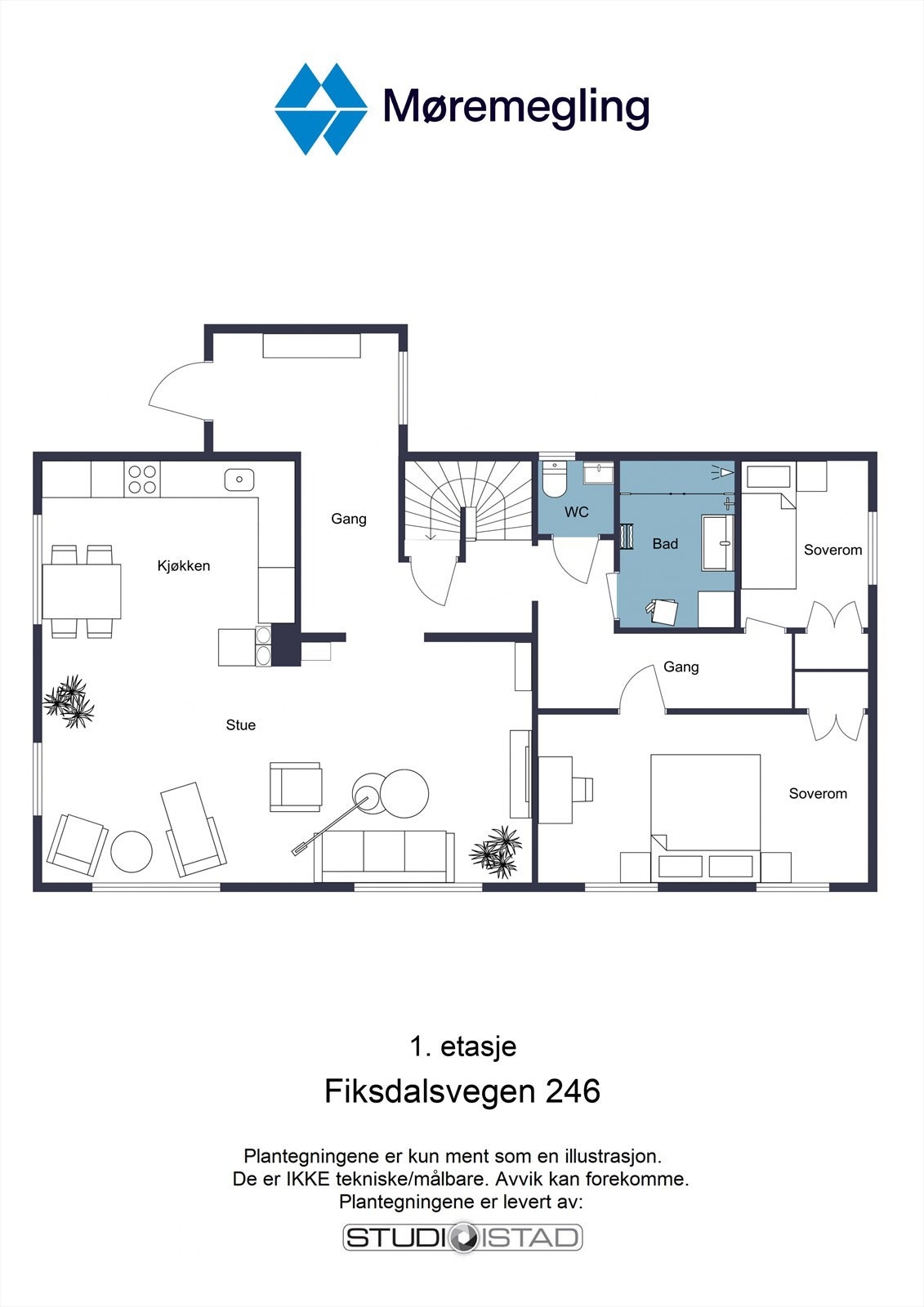 Plantegning 1. etasje Galleribilde