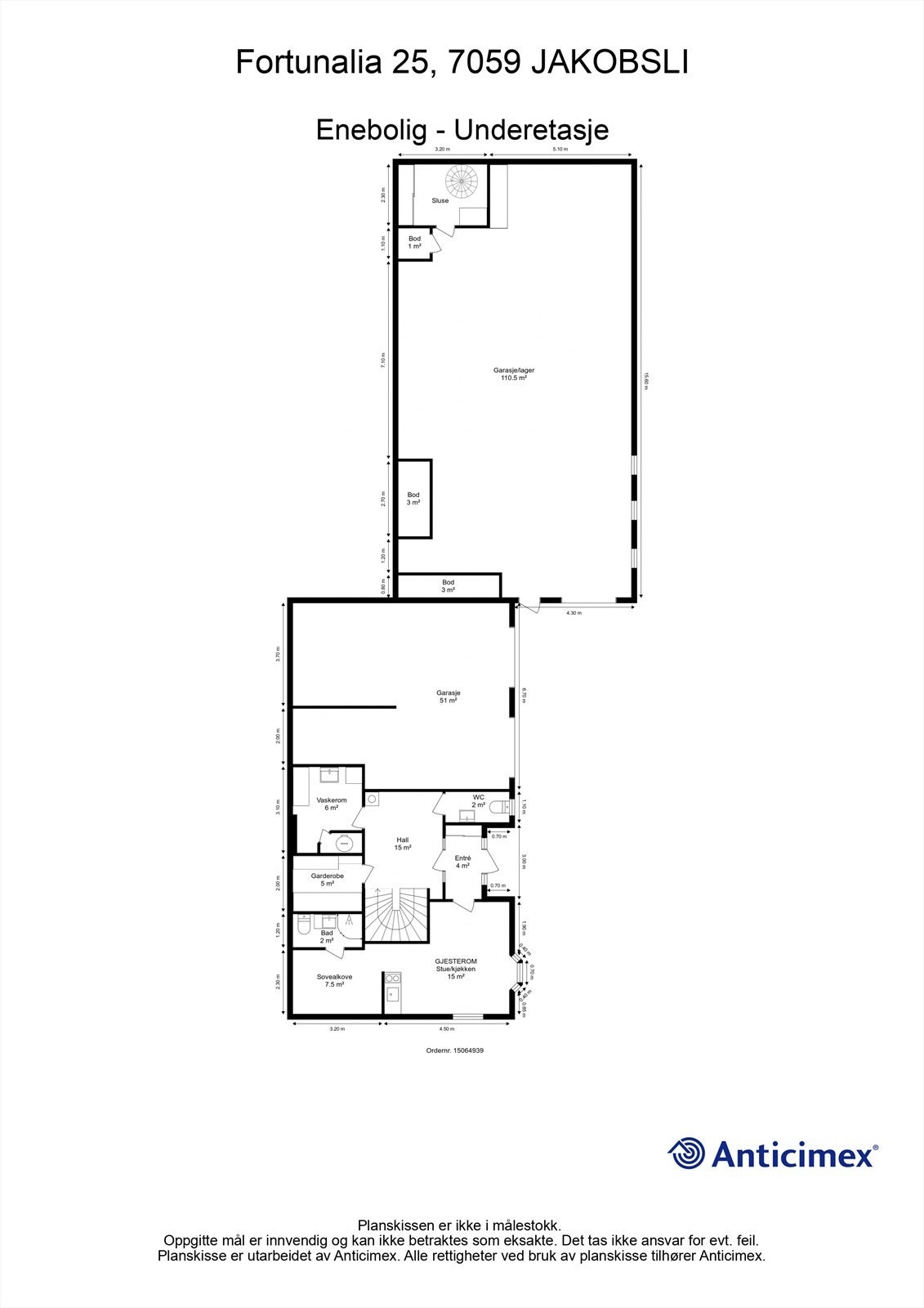 Planskisse underetasje. Galleribilde