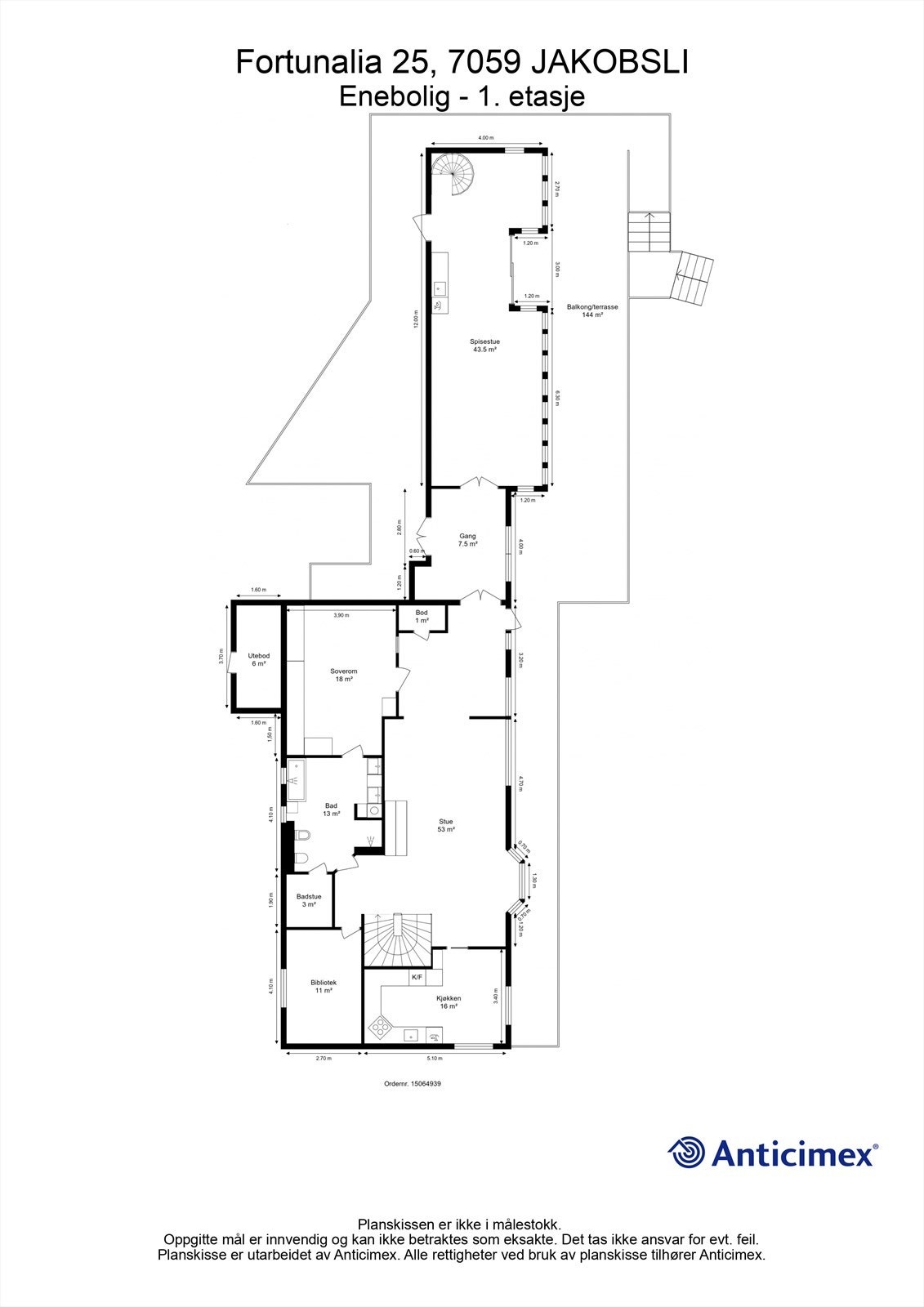 Planskisse 1. etasje. Galleribilde
