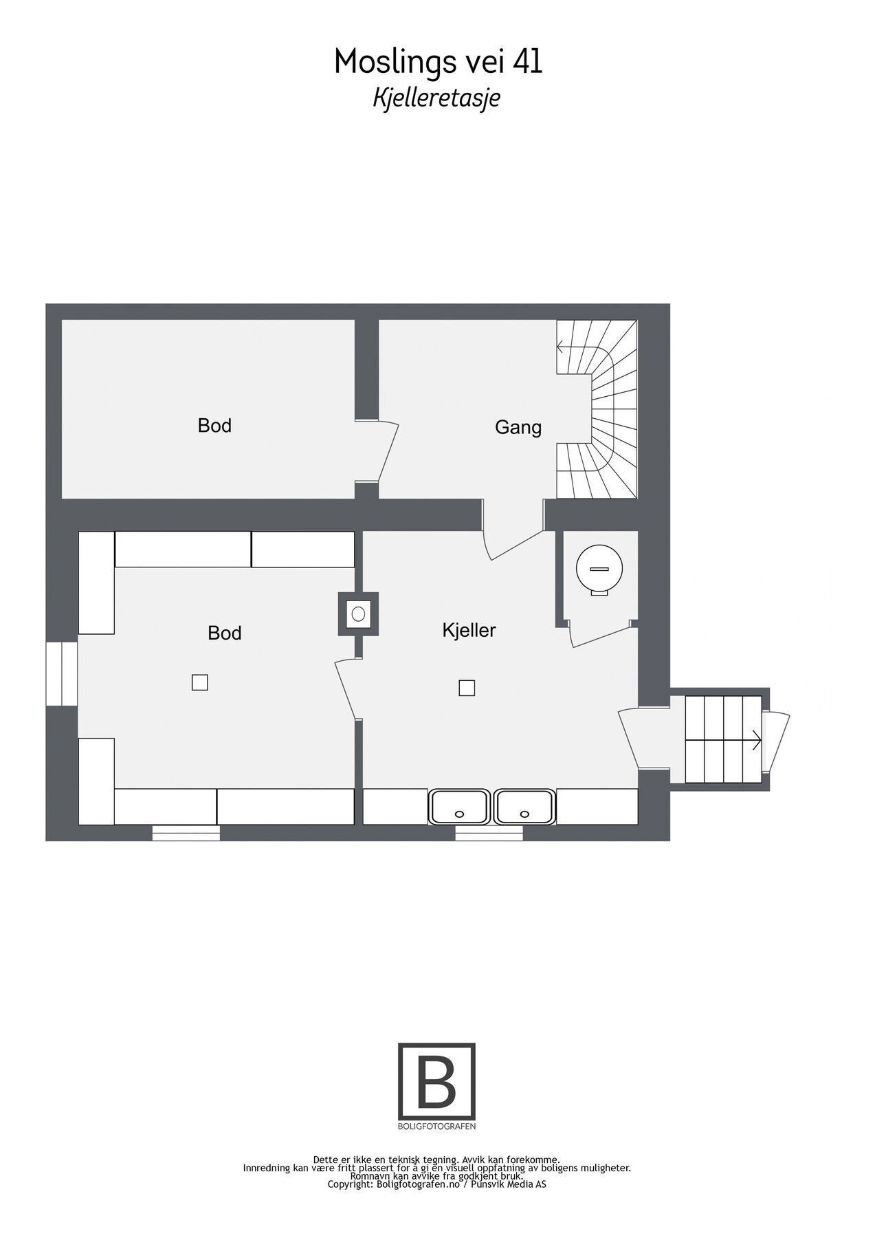 Plantegning - Kjelleretasje Galleribilde