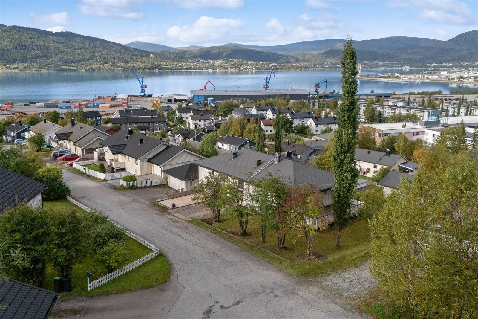 Dronefoto av nærområdet. Galleribilde