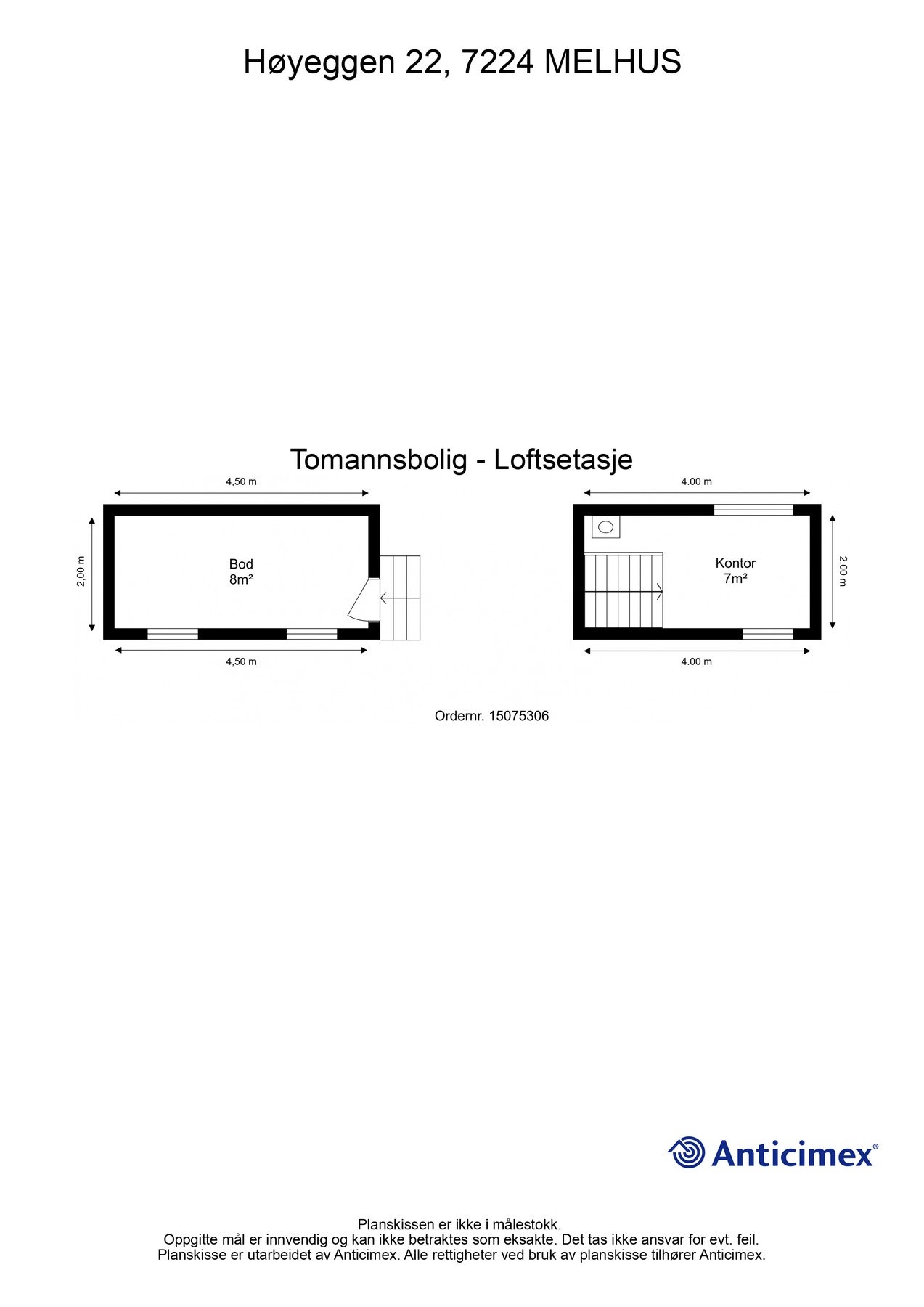 Plantegning - Loftsetasje. Galleribilde