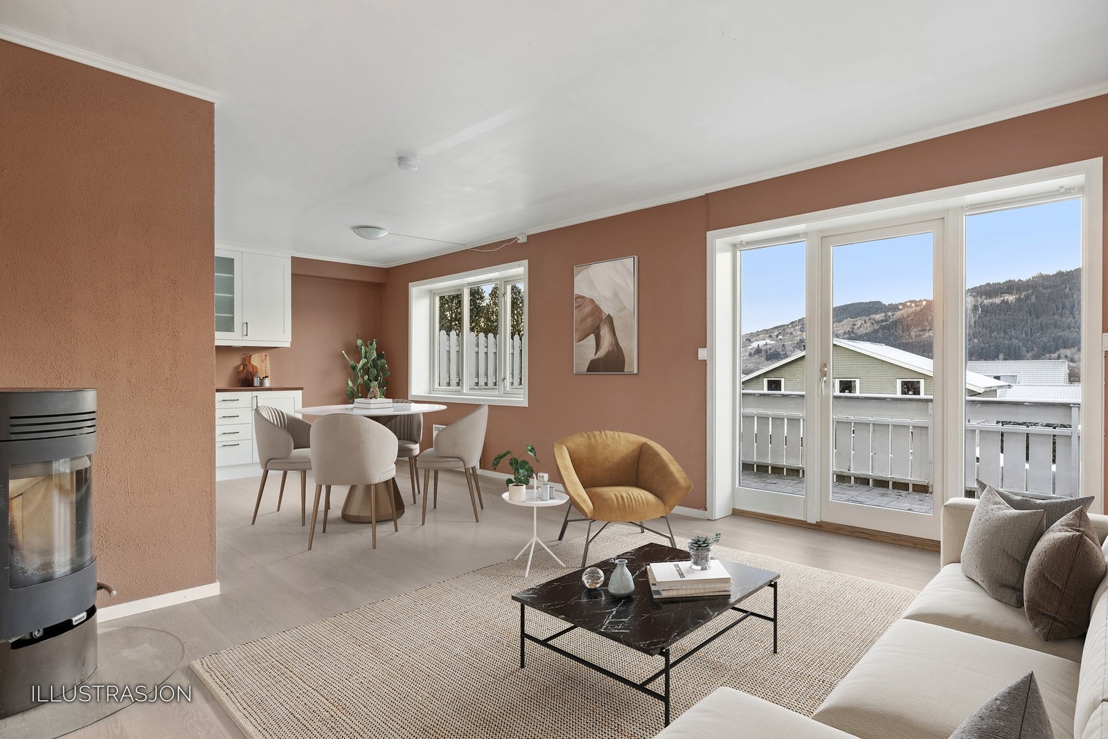 Digitalt illustrert bilde. Galleribilde