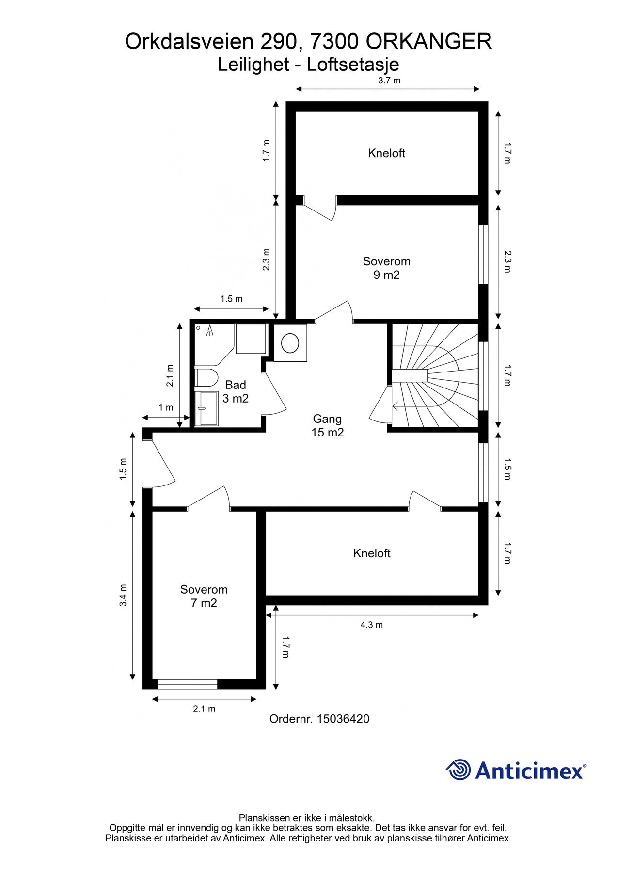 Planskisse loftetasje. Galleribilde