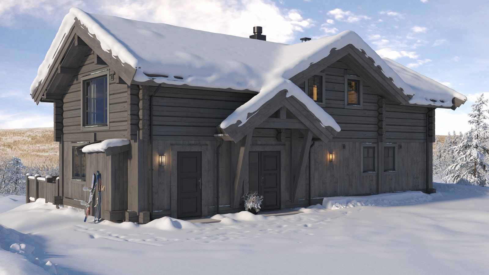 Illustrasjon av stavlafthytte G3 Galleribilde