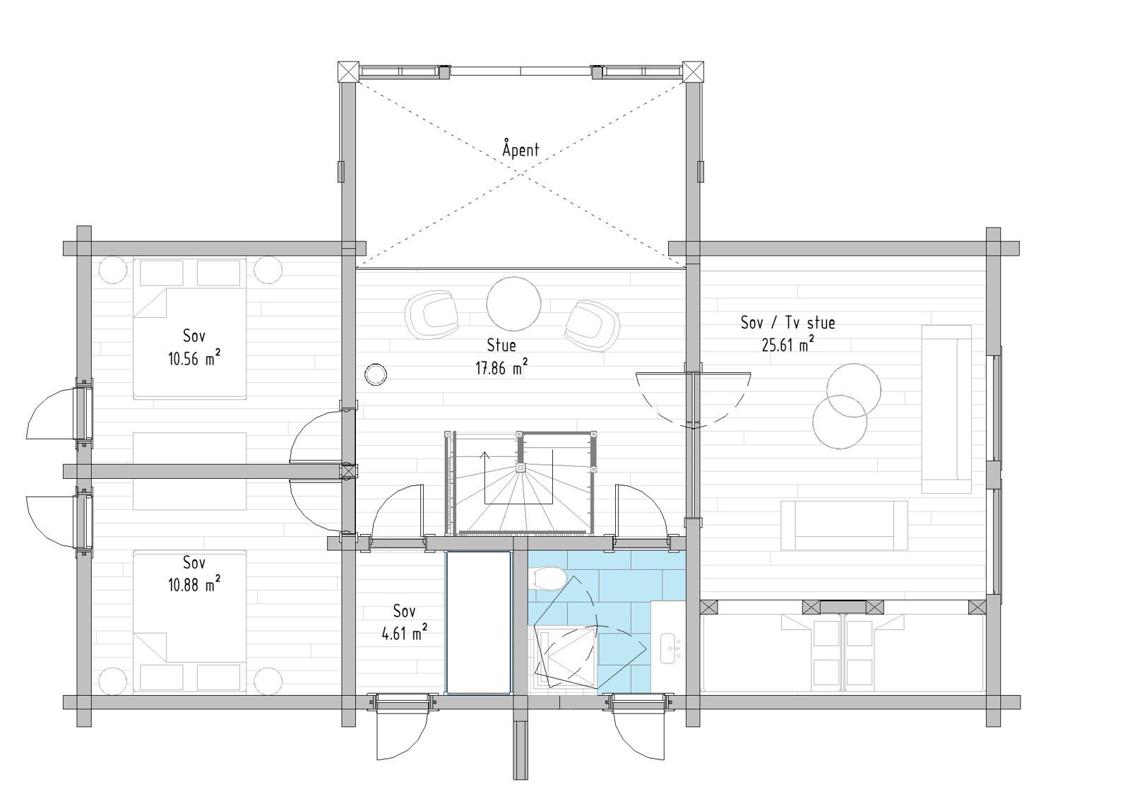 Laftehytte G2 - planløsning hems Galleribilde