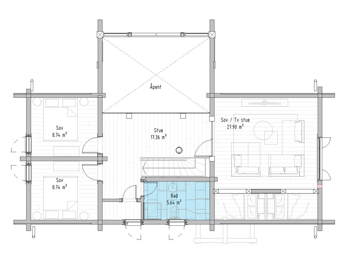 Stavlafthytte G3 - planløsning hems Galleribilde
