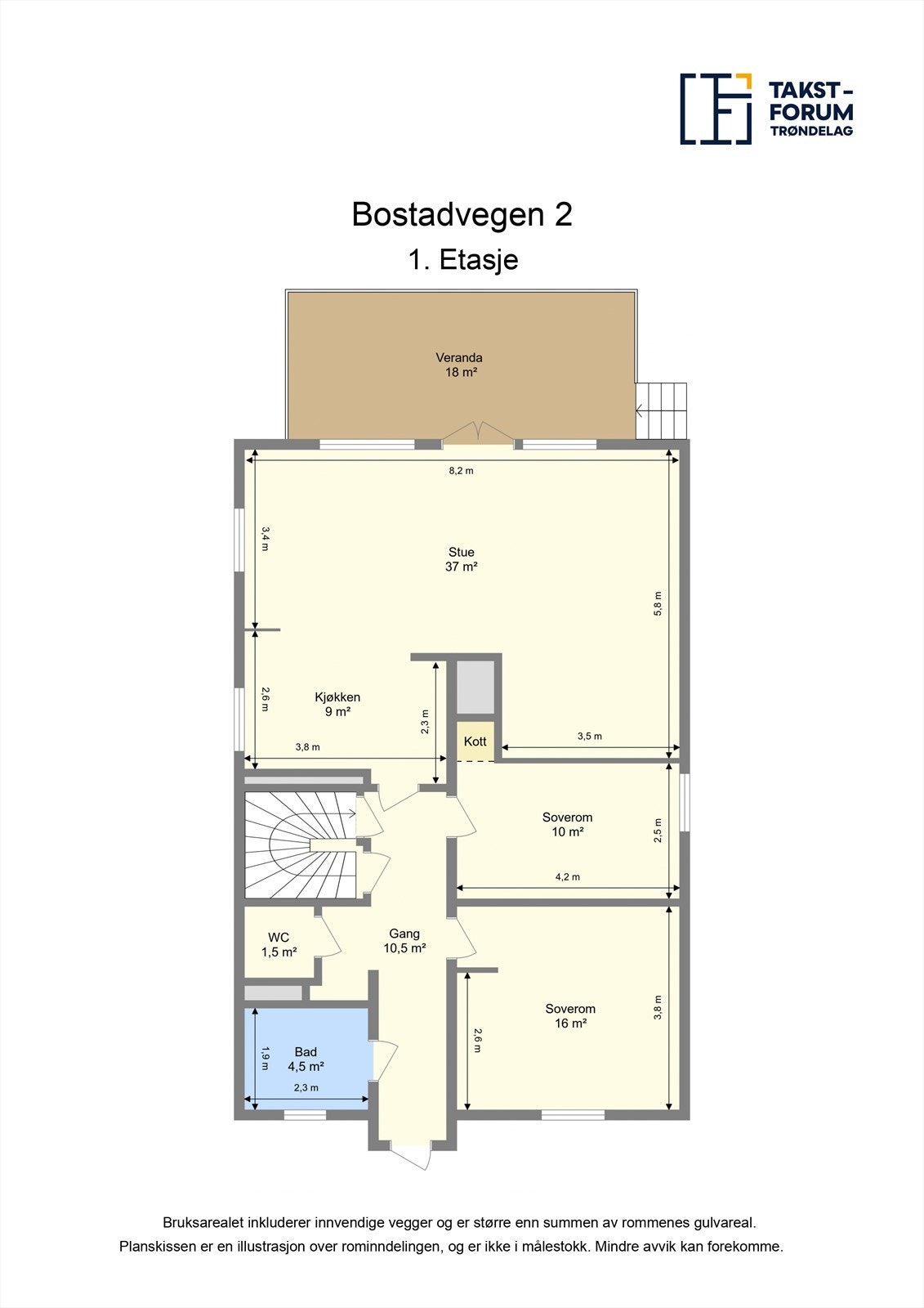 Planskisse 1. etasje. Galleribilde