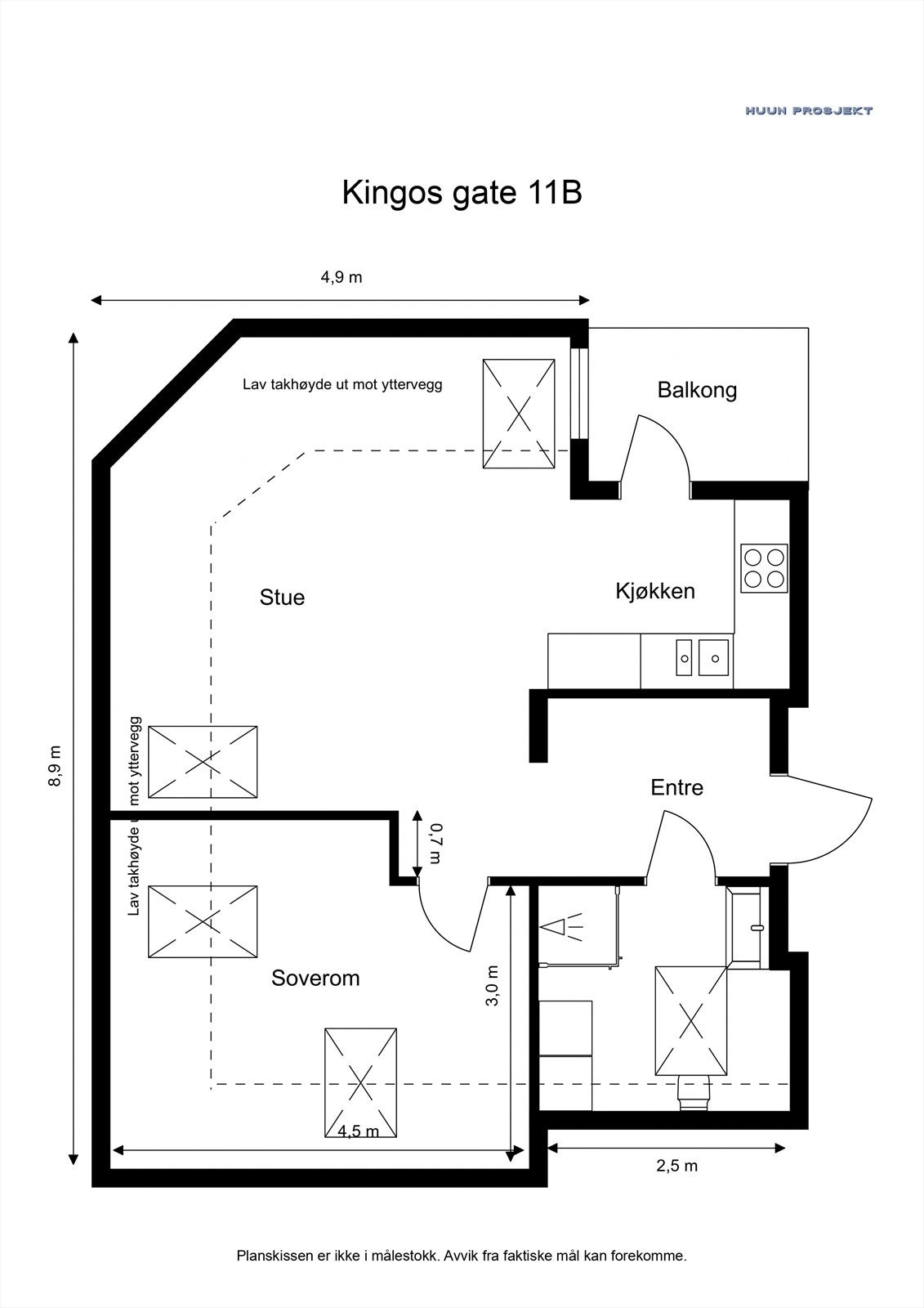 Plantegning Kingos gate 11B Galleribilde