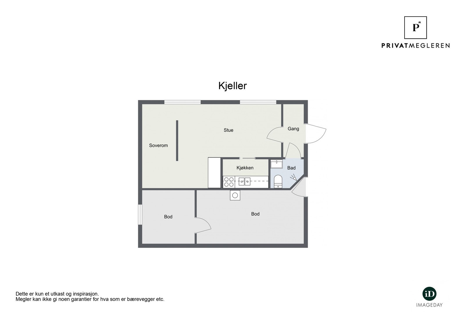 Plantegning underetasje. Galleribilde