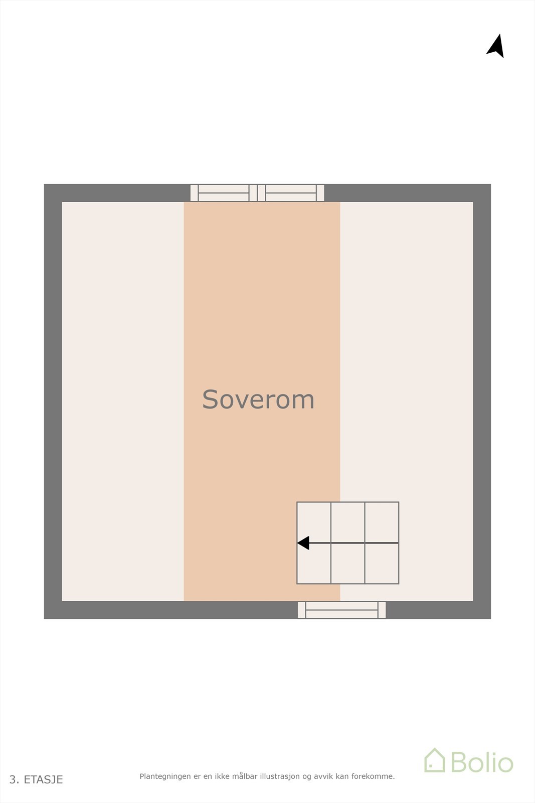 Plantegning overetasje på uthus. Galleribilde