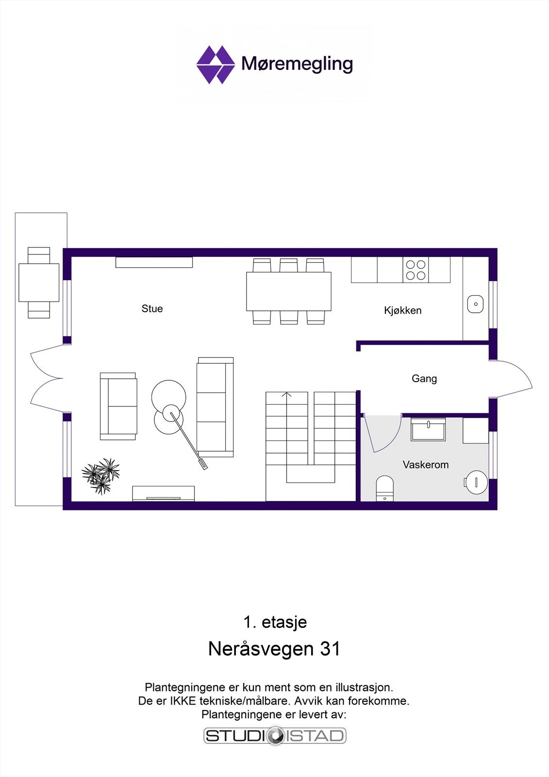 Plantegning 1. etasje Galleribilde