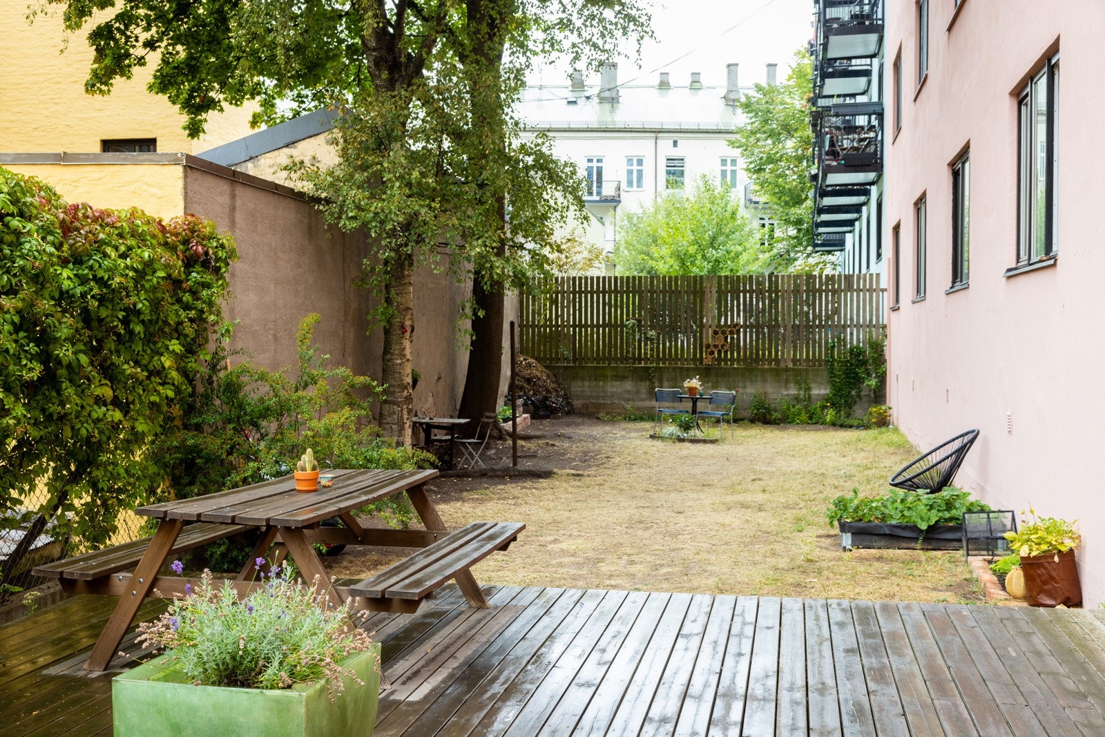 Pent opparbeidet bakgård. Galleribilde