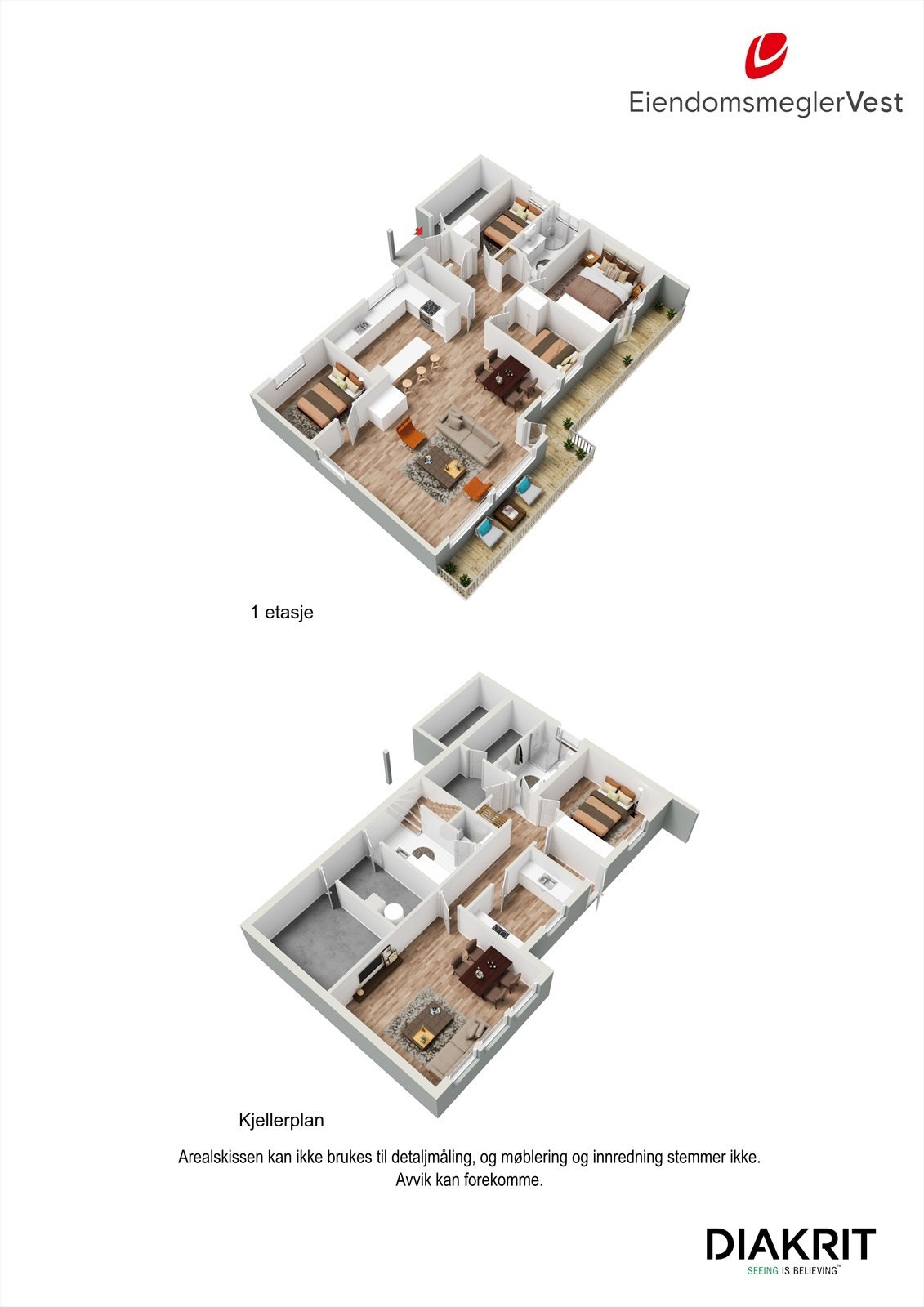 3D planskisse av huset. Galleribilde