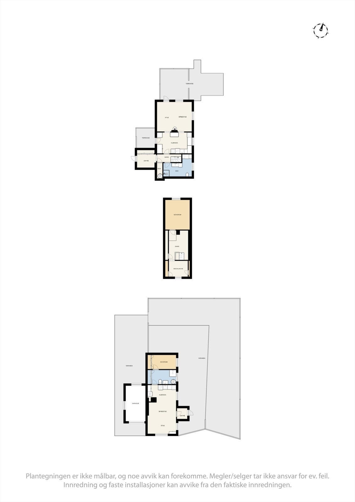 Plantegning enebolig og anneks. Galleribilde