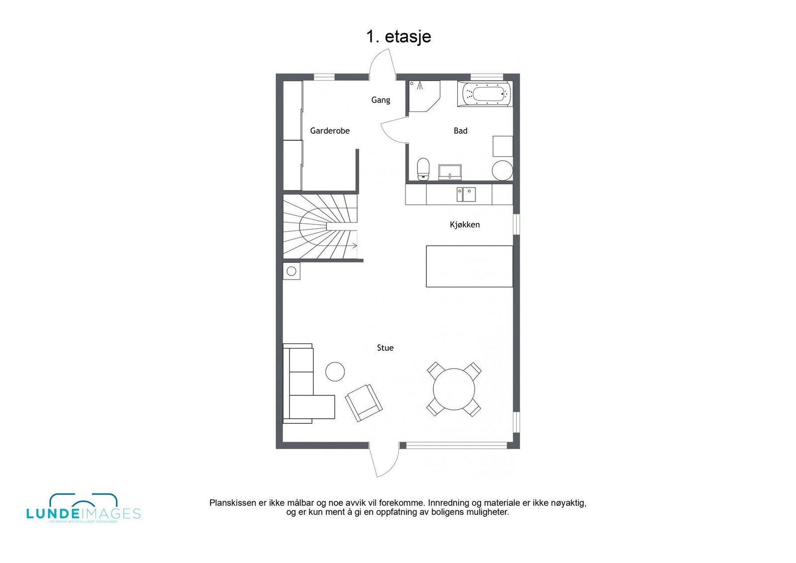 Planskisse 1. etasje - Ikke målbar Galleribilde