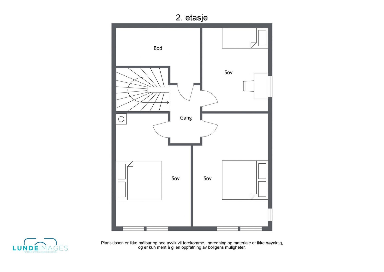 Planskisse 2. etasje - Ikke målbar Galleribilde