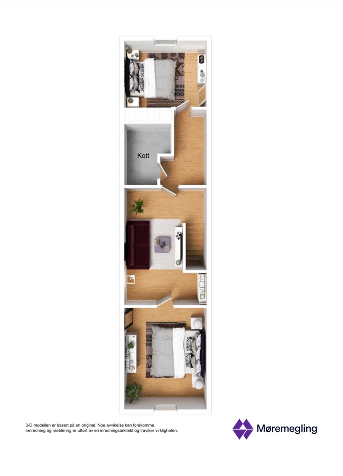 Plantegning loft - 3D Galleribilde