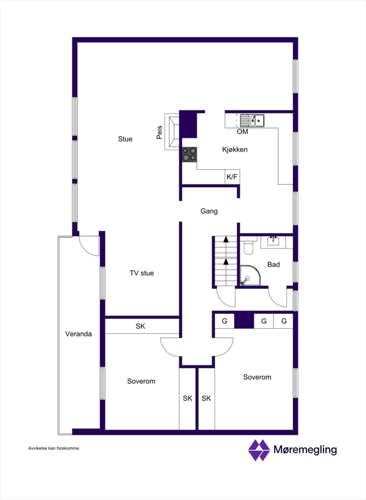 Plantegning 1. etasje - 2D Galleribilde