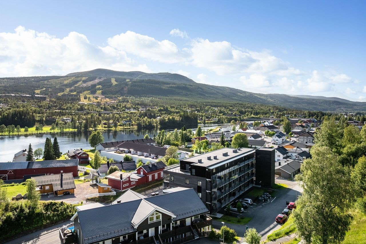 Fra eiendommen er det utsikt mot Trysilfjellet, Norges største skidestinasjon. Galleribilde