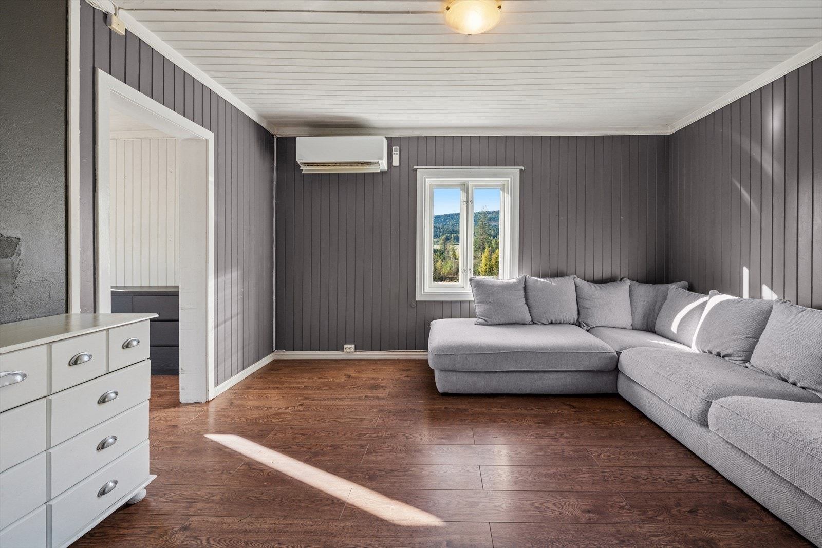 Fra stua har man utsikt mot elva om omgivelsene rundt! Galleribilde