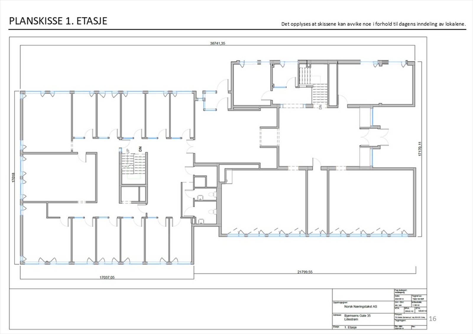 Planskisse 1. etasje. Galleribilde
