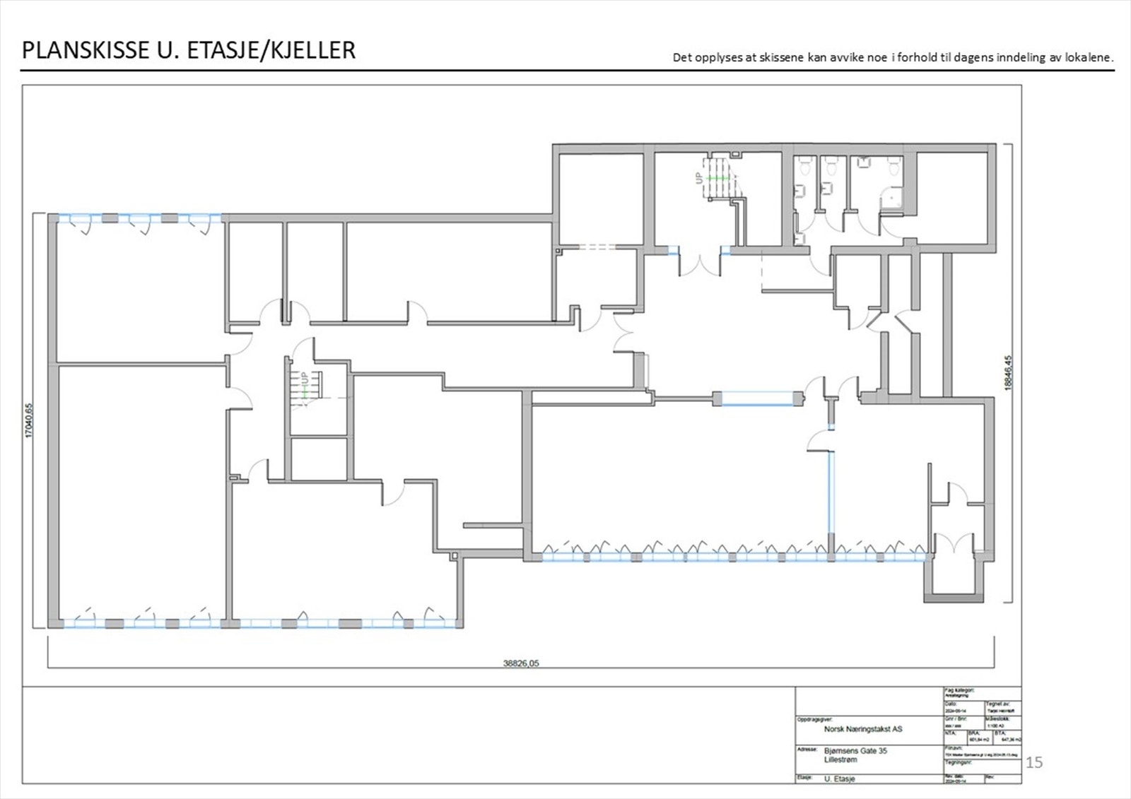 Planskisse kjeller. Galleribilde