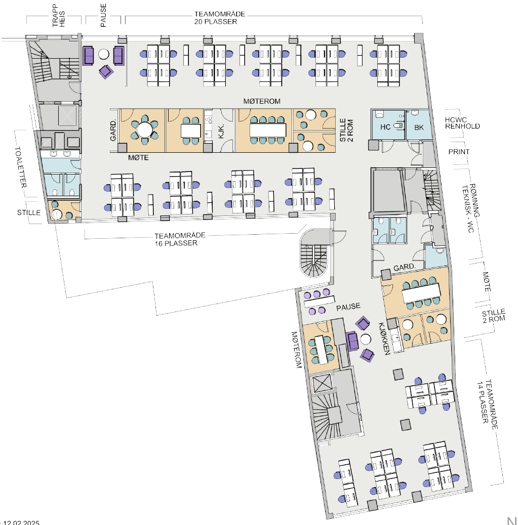 5. etasje - ca 857 kvm BTA - 50 arbeidsplasser Galleribilde