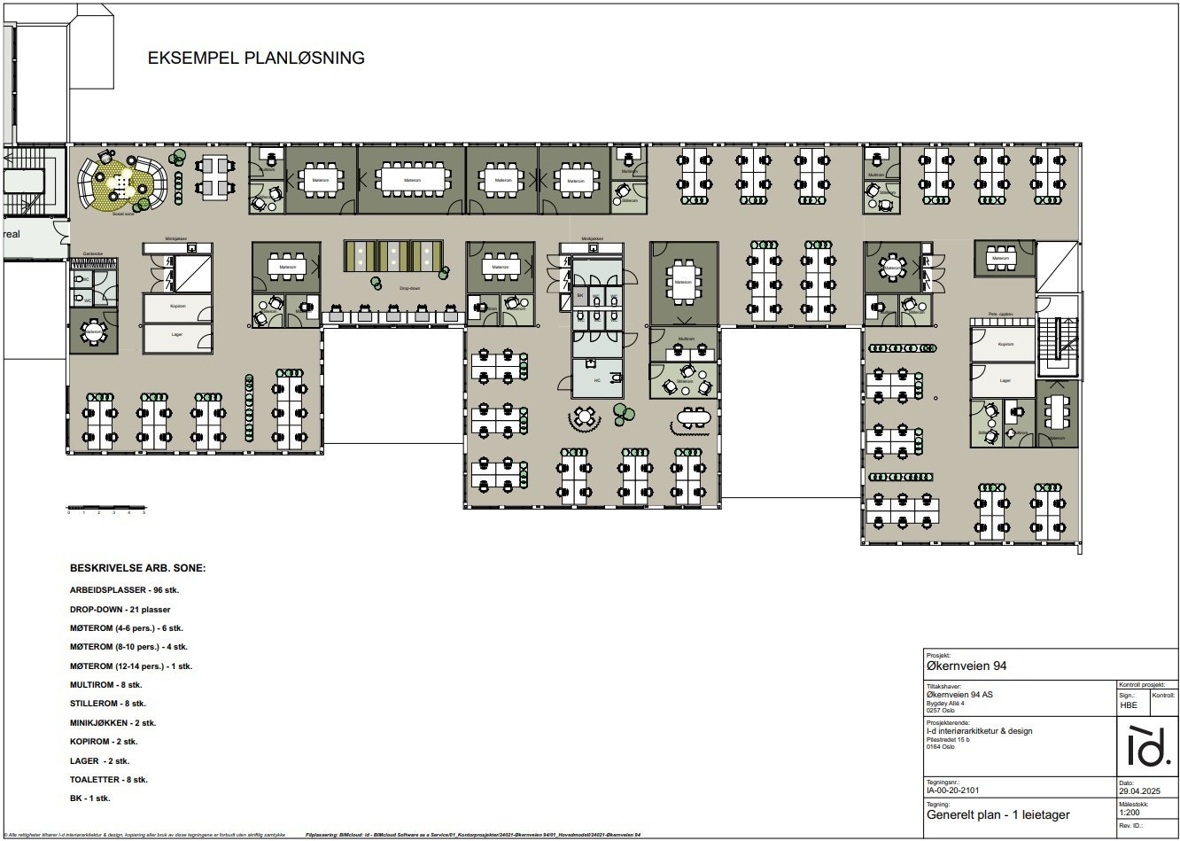 Eksemple på møbleringsplan Galleribilde