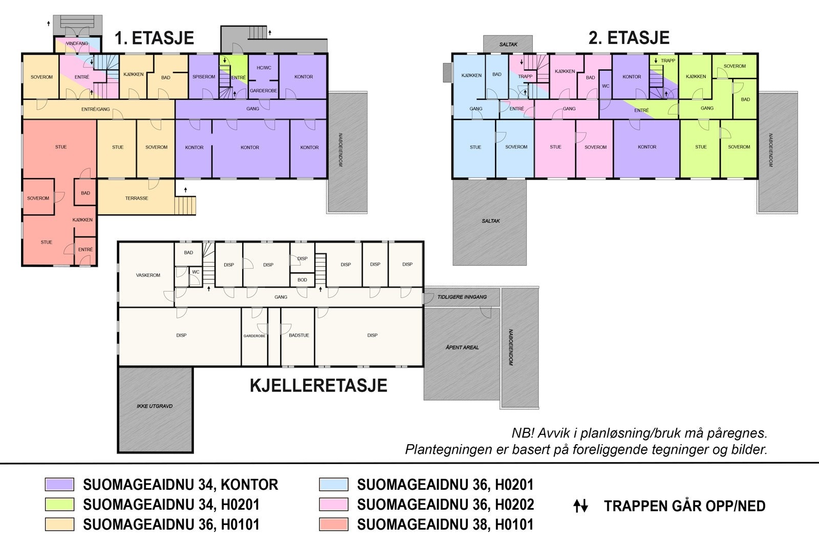 Bygget har øvrig en kjelleretasje og uinnredet loftetasje (tegninger foreligger ikke). Galleribilde