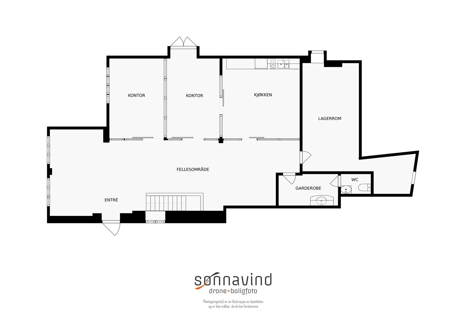 Plantegning 1.etg Galleribilde