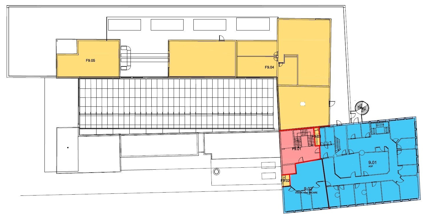 Ledig areal 9. etg. BTA ca. 392 m²