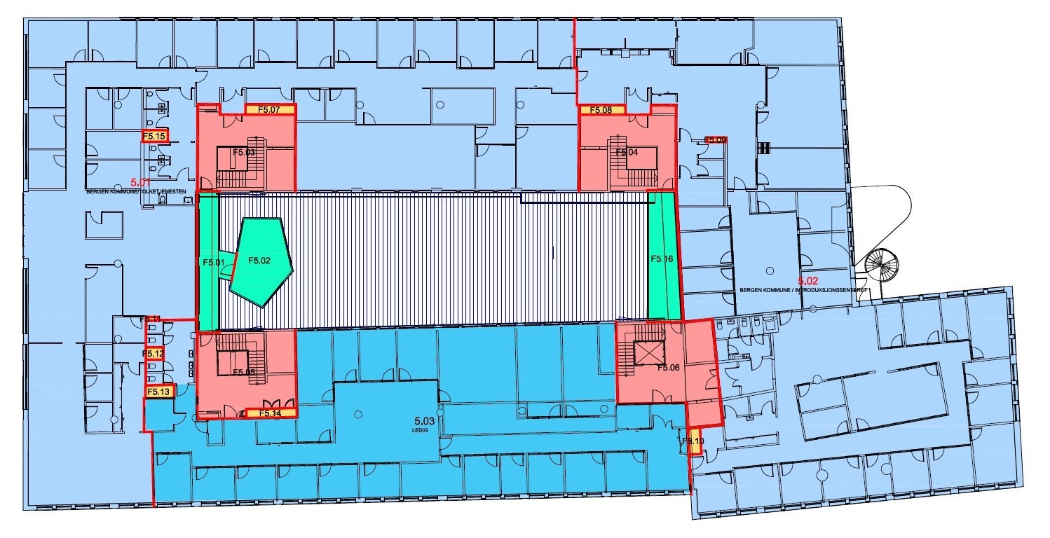 Ledig areal 5. etg. BTA ca. 676 m²