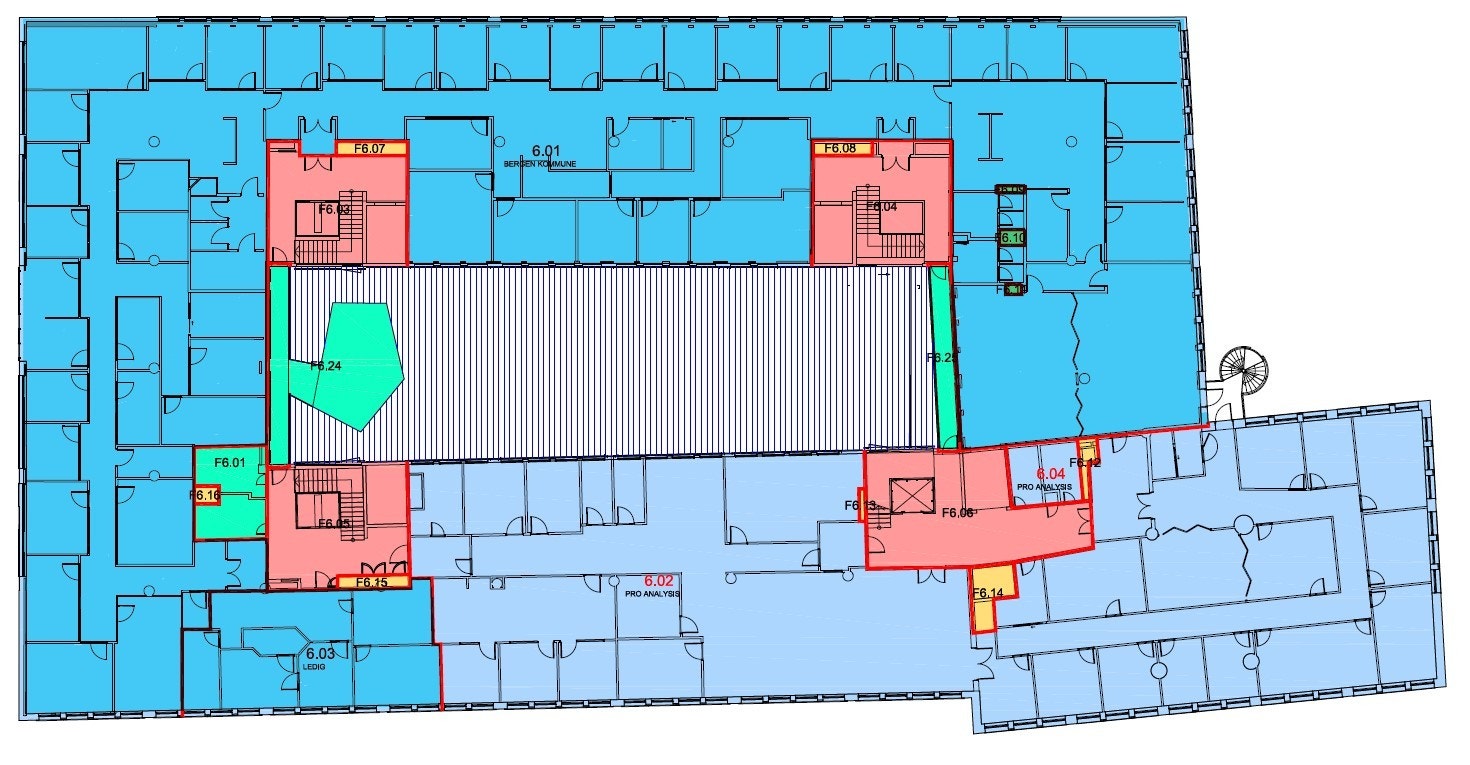 Ledig areal 6. etg. BTA ca. 1771 m²