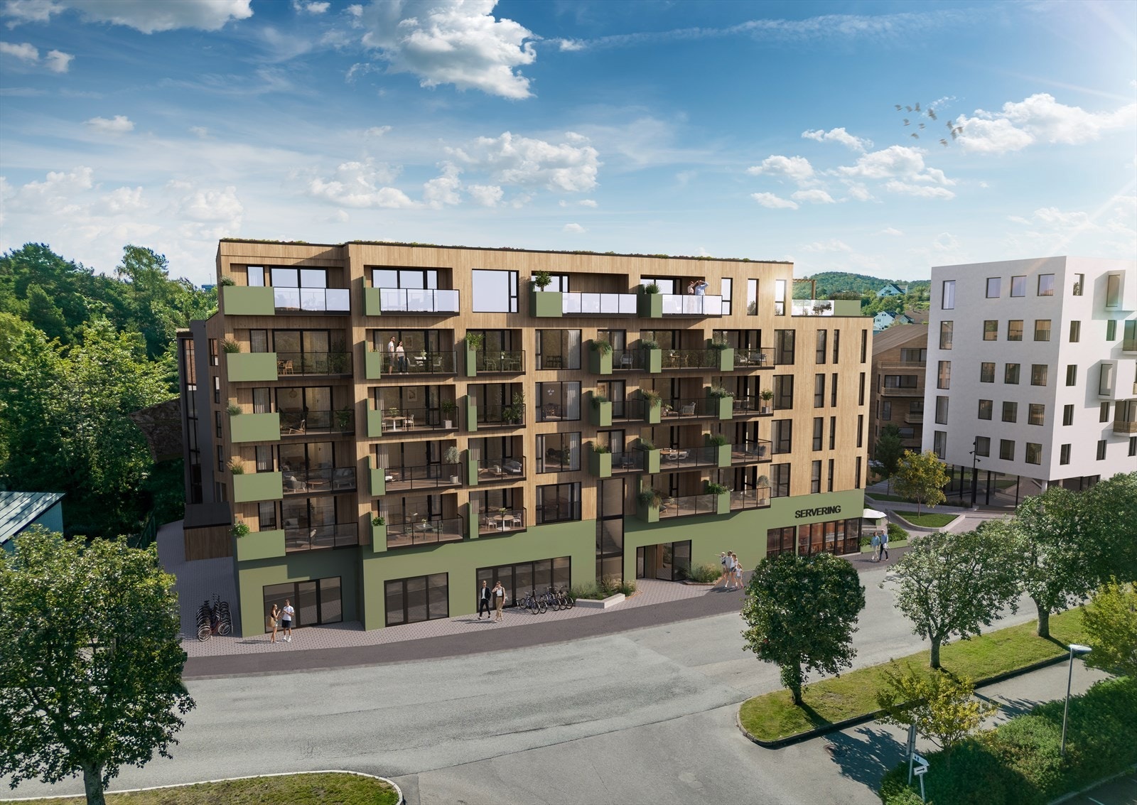 Flott fasade med god synlighet mot trafikkert gate Galleribilde