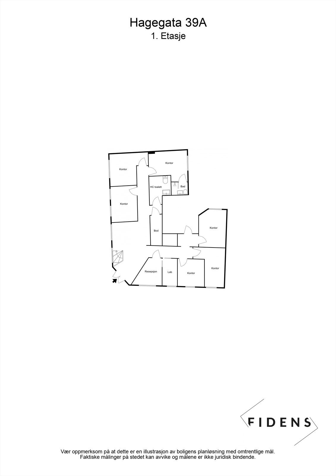 Floorplan letterhead - Hagegata 39A - 1. Etasje - 2D Floor Plan-3.jpg Galleribilde