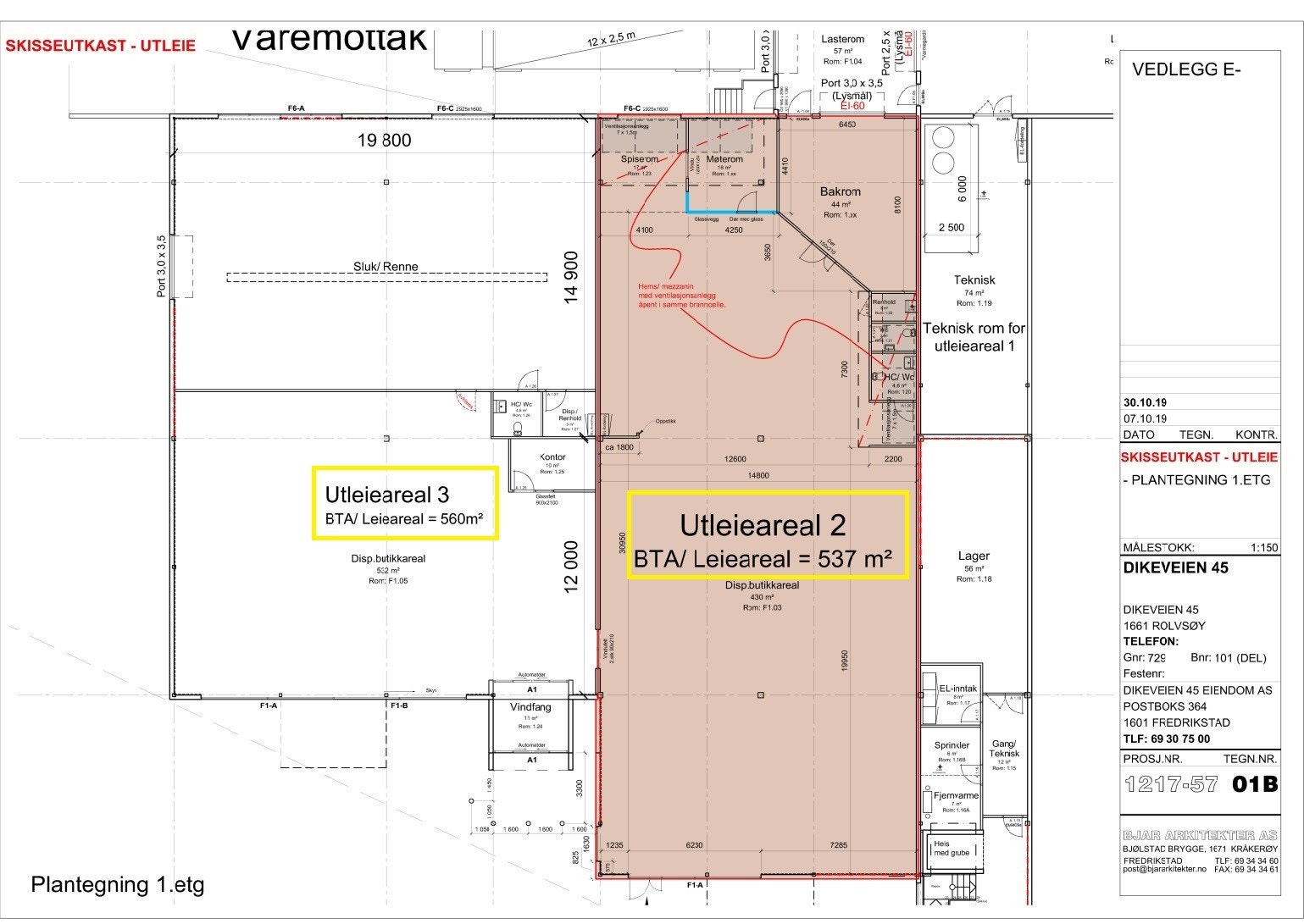 Tegning areal 2 og 3 Galleribilde