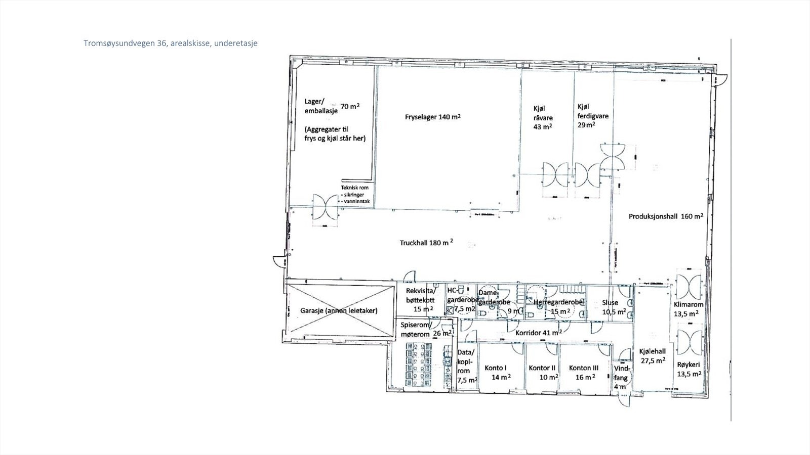 Plantegning produksjonslokaler Galleribilde