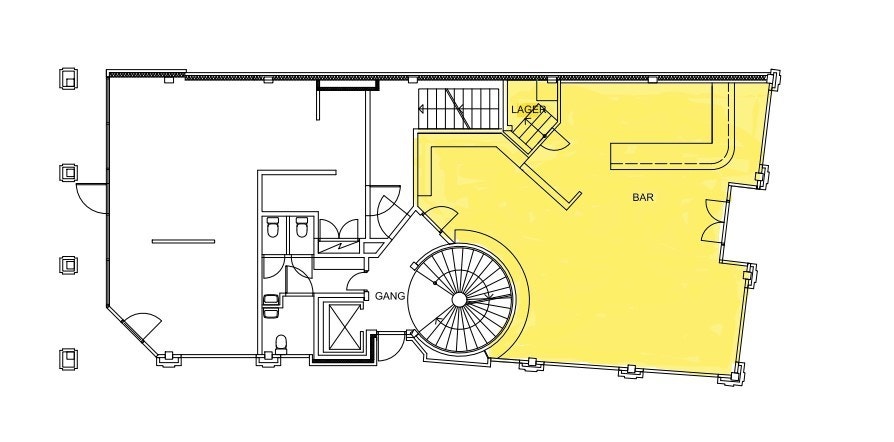Dagens planløsning av lokalet. Galleribilde
