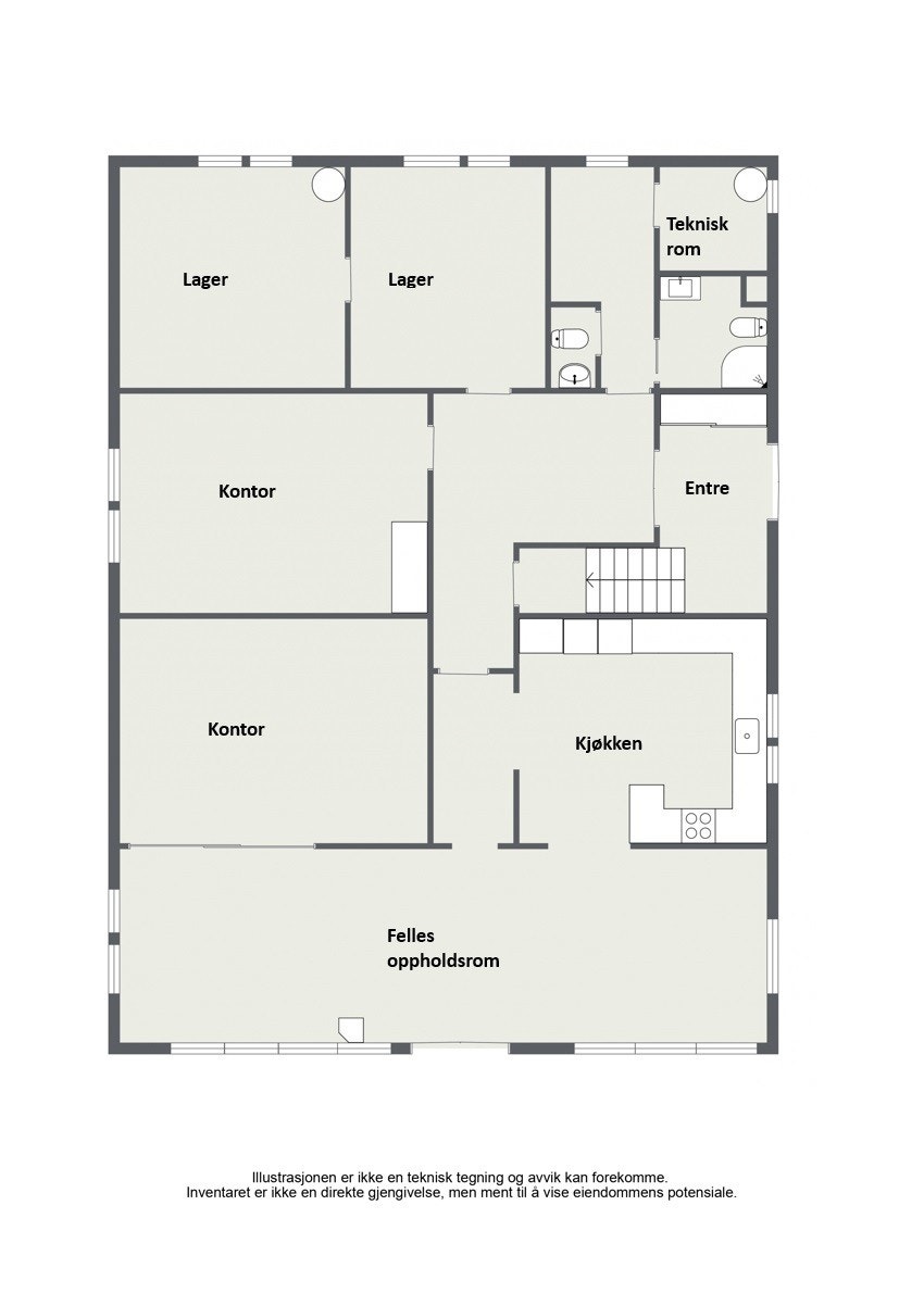 Plantegning 1.etg Lyseveien 18 Galleribilde