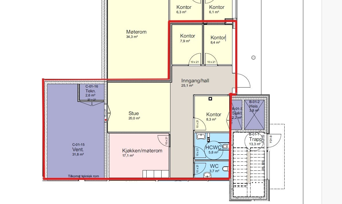 Lokalet med rød strek rundt.jpg Galleribilde