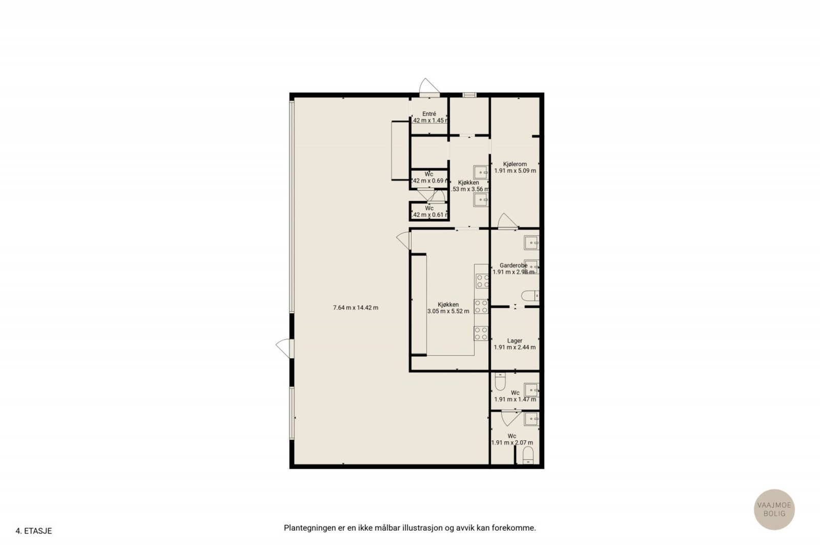 Planløsning av næringsdelen Galleribilde